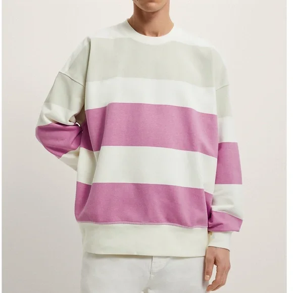 Zara | Striped Print Sweatshirt - Purple & White - Picture 3 of 12